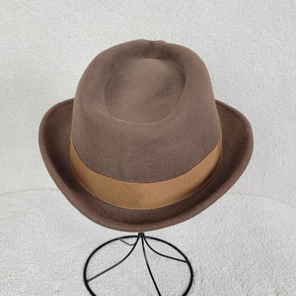 Home Prefer Men's Tan Wool Felt Short Brim Fedora Winter Warm Hat Sz Large - Picture 3 of 10